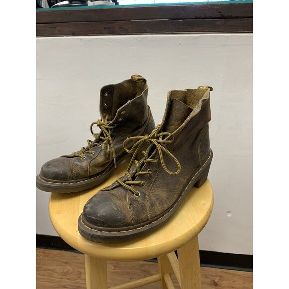 Dr Martens Distressed Brown Greenland Alexis Leather Womens Boots US 11 EUR 43 - Picture 4 of 6
